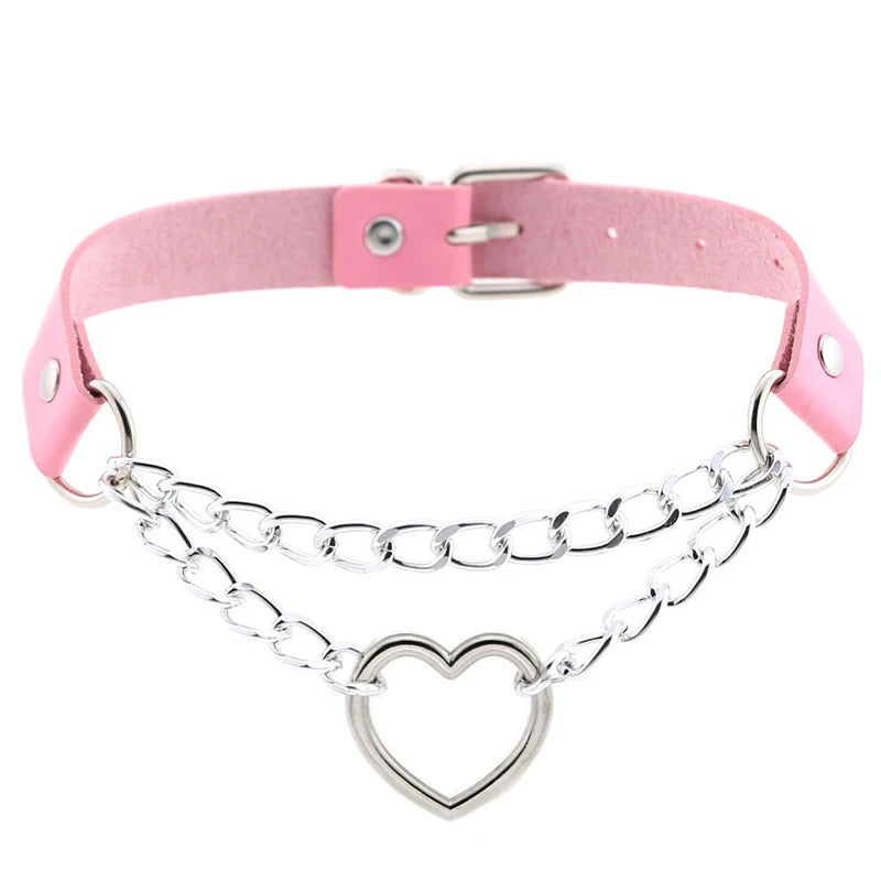 Collier bdsm bondage femme rose