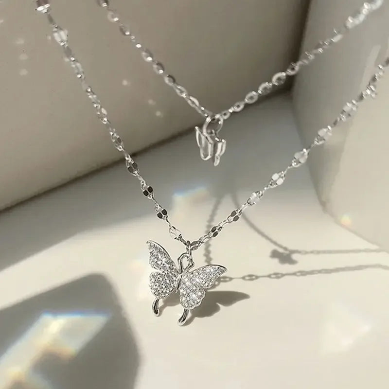 Collier Ras de cou Argent Papillon – Élégance et Raffinement - Choker Love