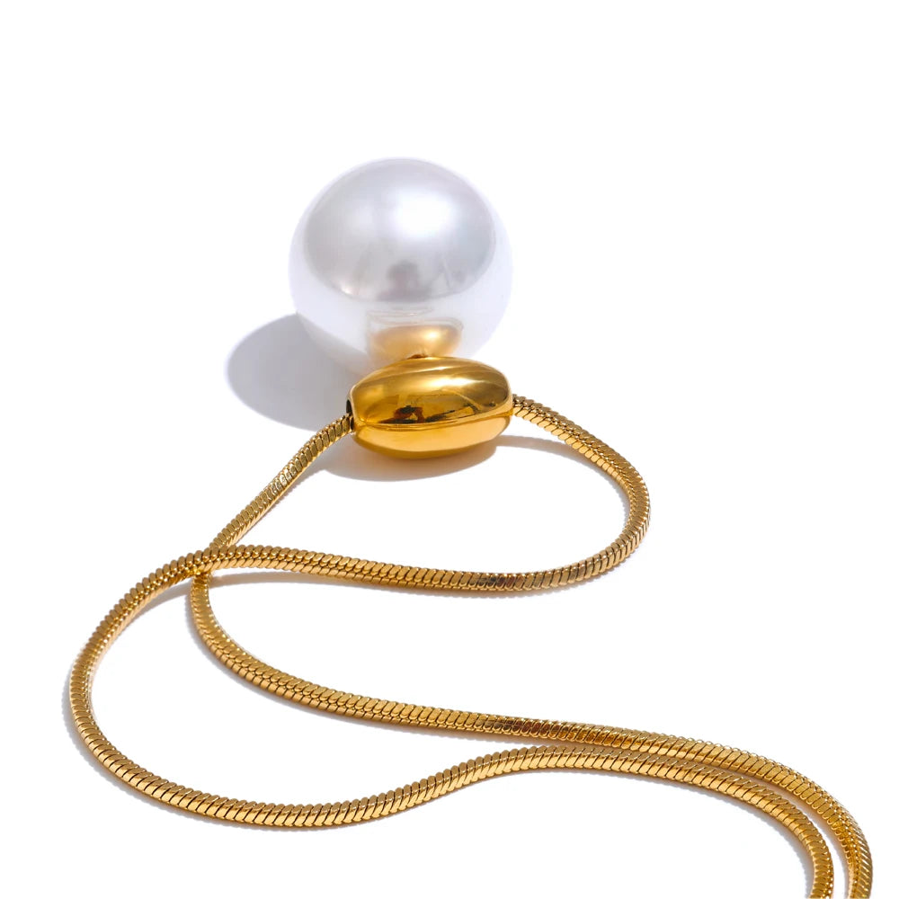 Collier perle blanche flottante – Or et Argent - Choker Love