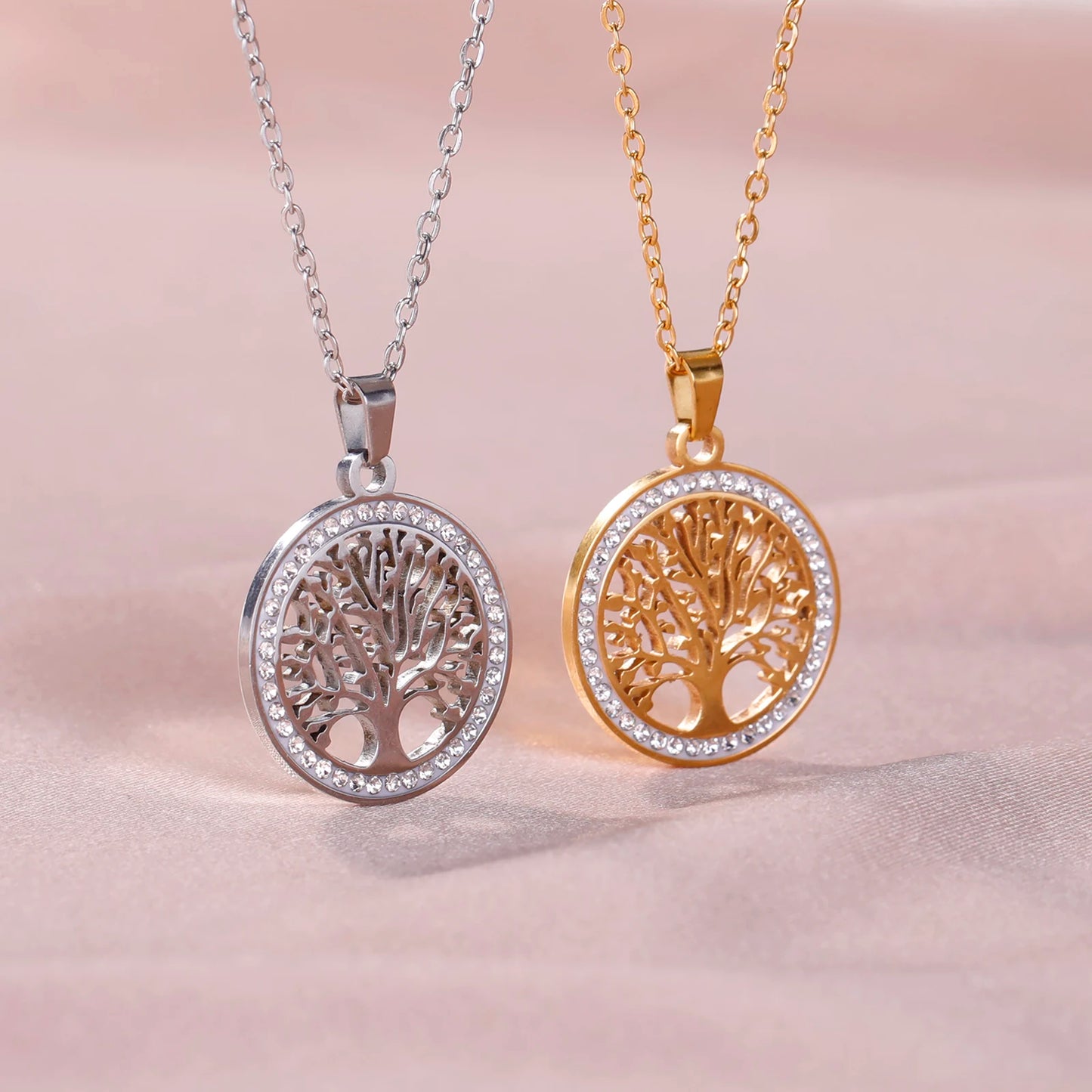 Collier Arbre De Vie Argent Or Femme Tendance