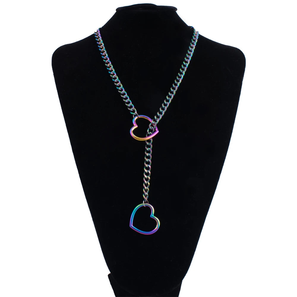Collier BDSM Coeur - Choker chaîne en acier inoxydable - Choker Love