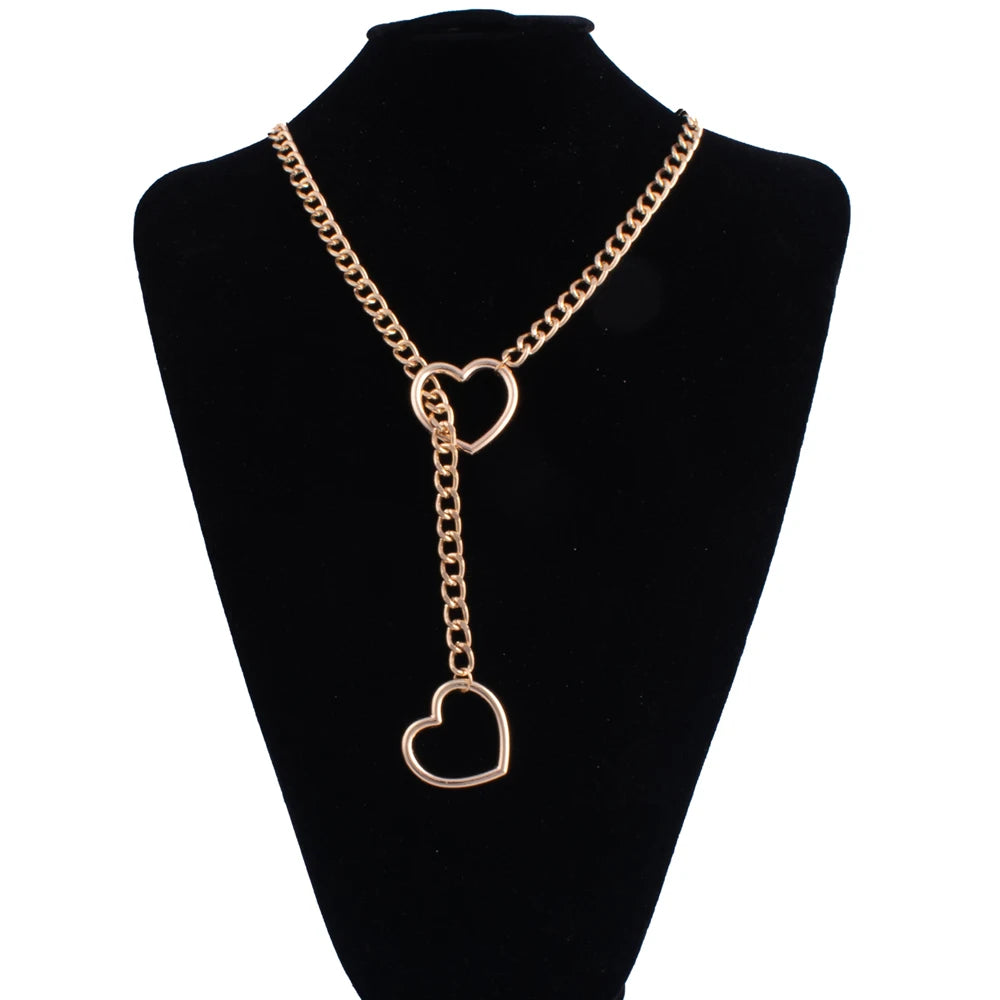 Collier BDSM Coeur - Choker chaîne en acier inoxydable - Choker Love