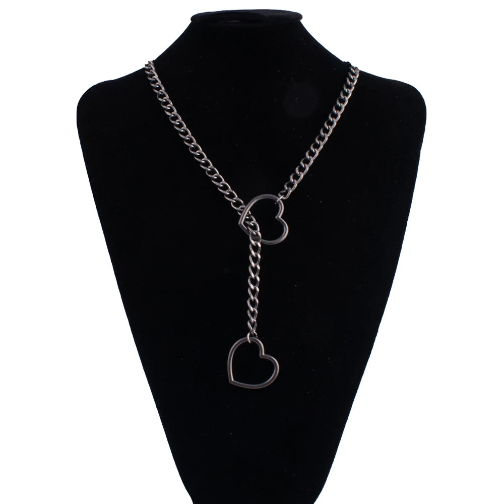 Collier BDSM Coeur - Choker chaîne en acier inoxydable - Choker Love