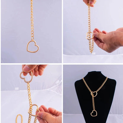 Collier BDSM Coeur - Choker chaîne en acier inoxydable - Choker Love