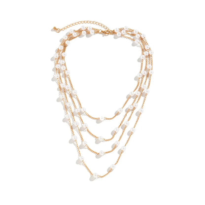 Collier Mariage ras de cou - Chaînes avec perles or - Choker Love